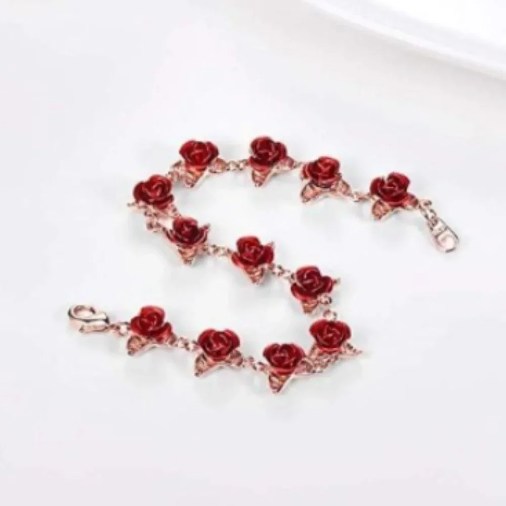 Rose Gold Rose Bracelet
